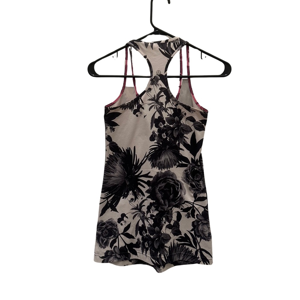 Lululemon Tank Top - Size 4 - Black and White Floral - Picture 2 of 3